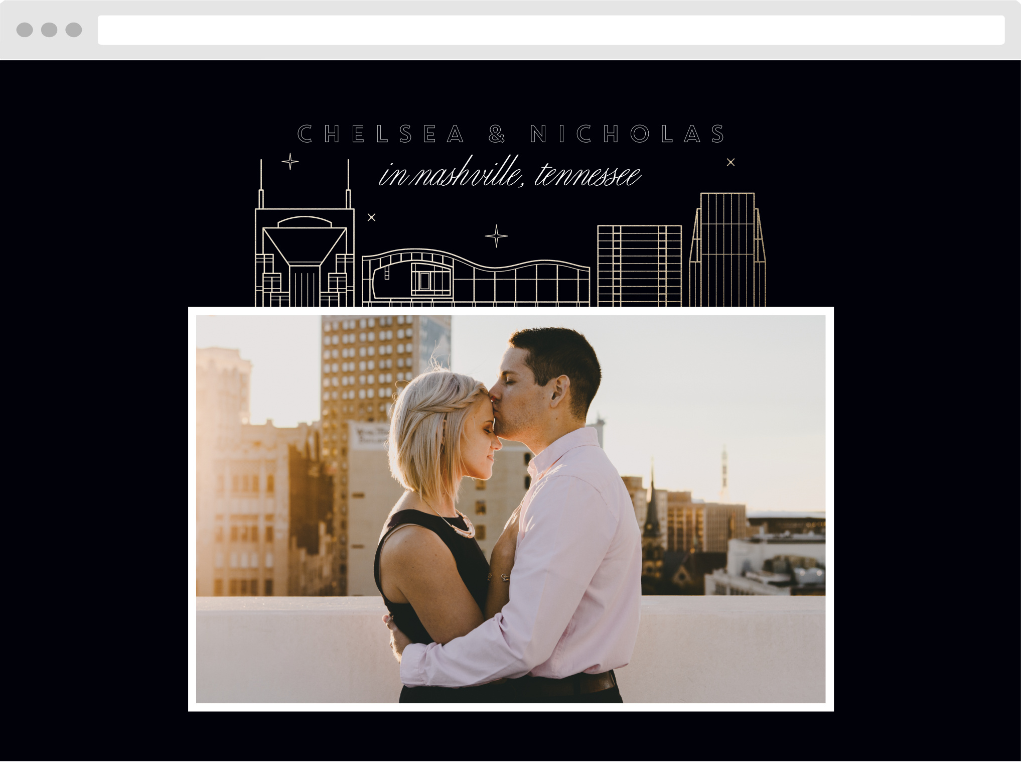 Nashville Skyline Wedding Website