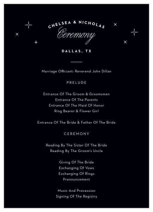 Dallas Skyline Wedding Programs