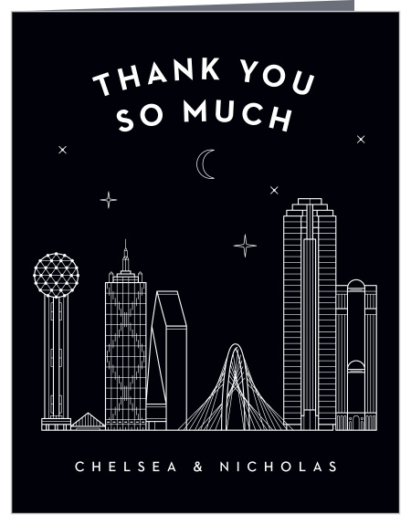 Dallas Skyline Wedding Thank You Cards