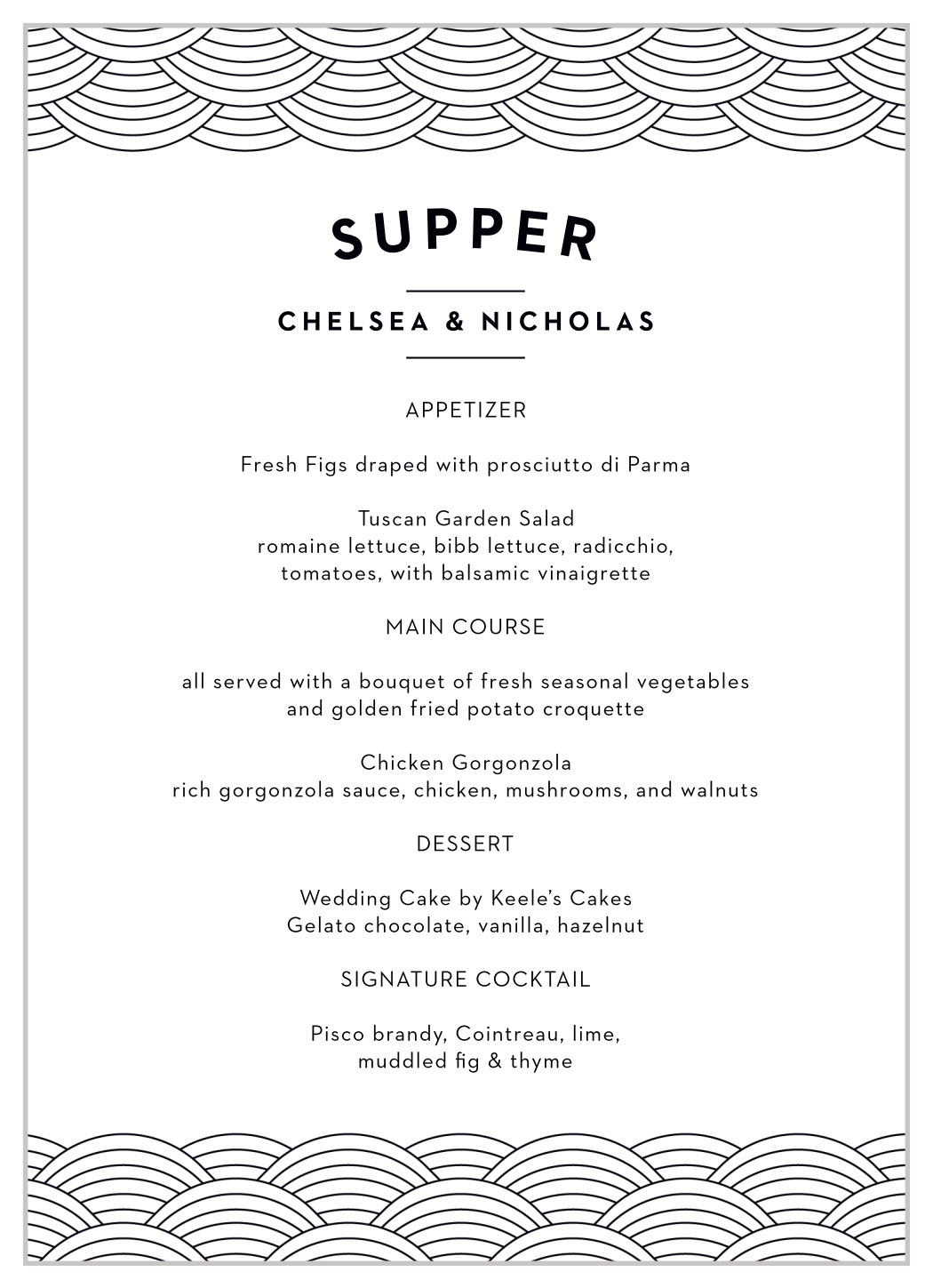 Anchorage Skyline Wedding Menus