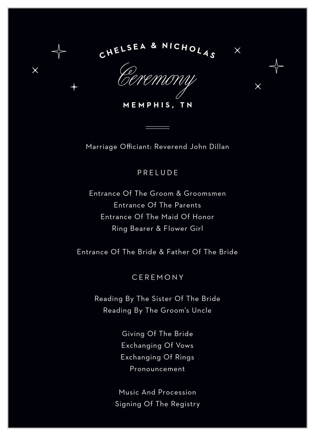 Memphis Skyline Wedding Programs