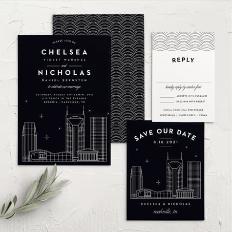 Nashville Skyline Wedding Invitations