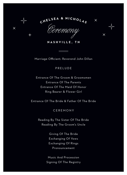 Nashville Skyline Wedding Programs