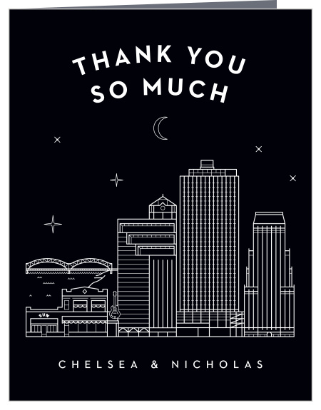 Memphis Skyline Wedding Thank You Cards