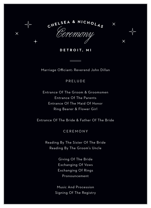 Make sure your guests catch every fleeting moment with the Detroit Skyline Wedding Programs.