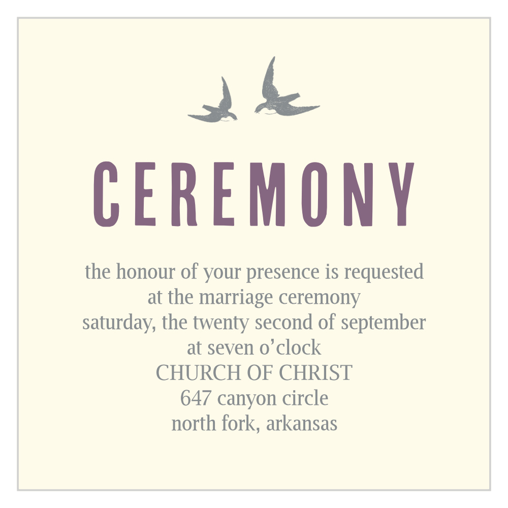 Elegant Borders Ceremony Cards