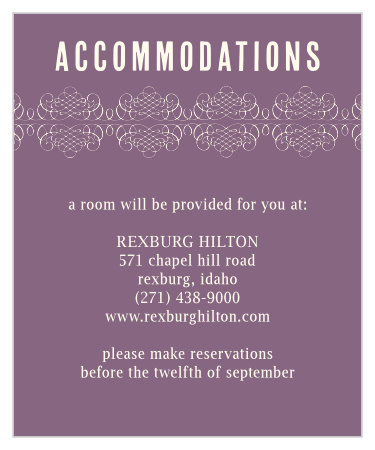 Elegant Borders Accommodation Cards