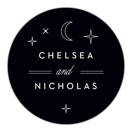 Anchorage Skyline Wedding Stickers
