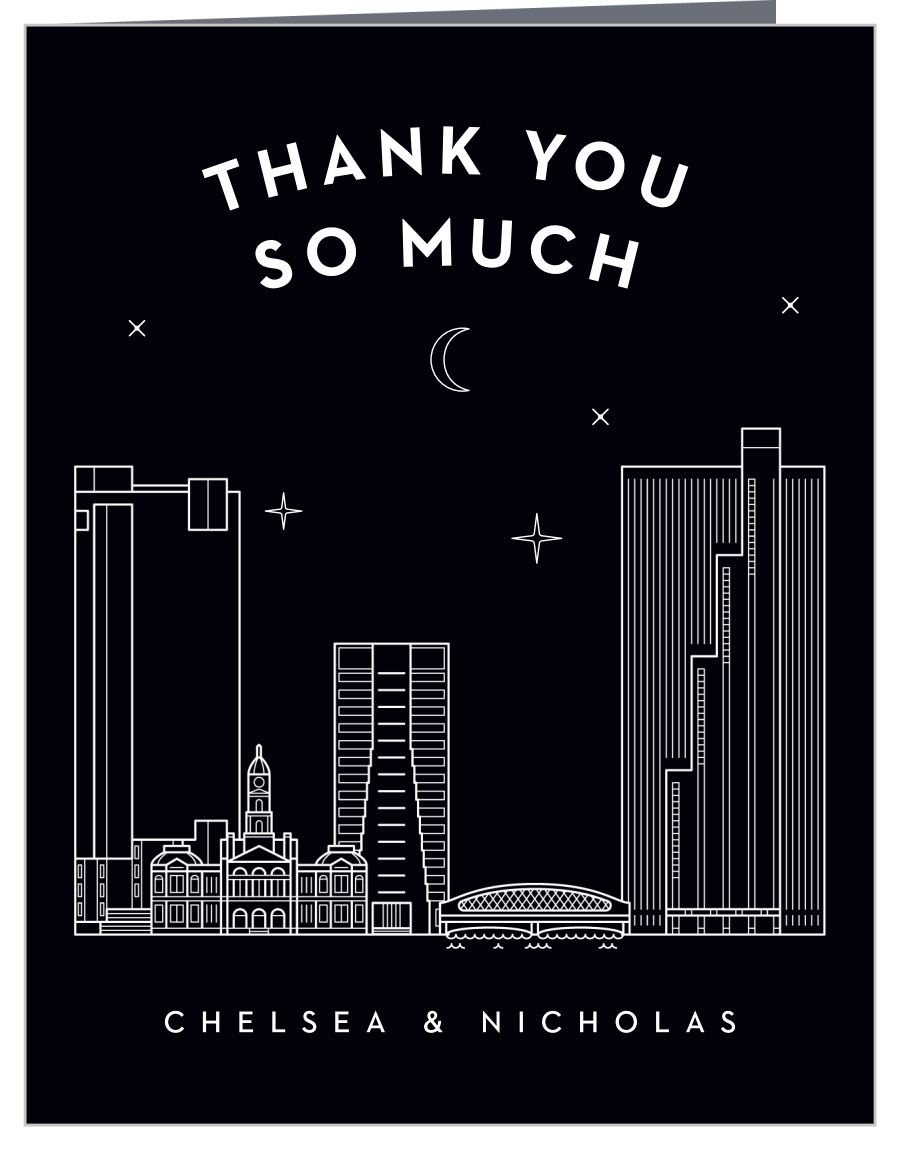 Fort Worth Skyline Wedding Thank You Cards