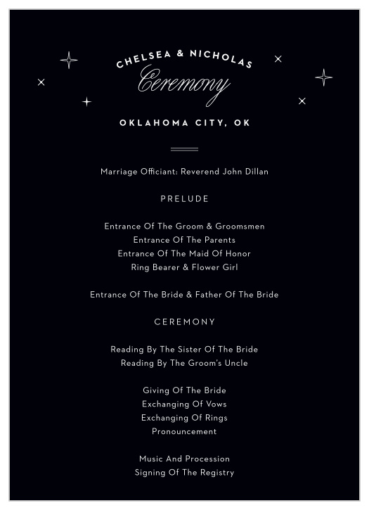 Oklahoma City Skyline Wedding Programs