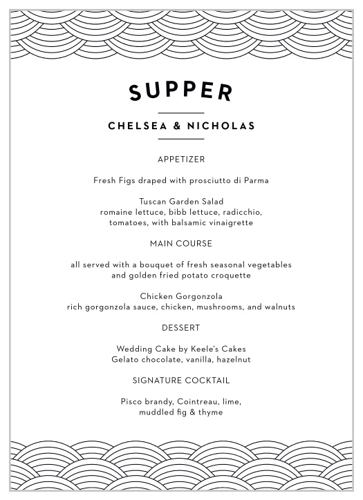 St. Louis Skyline Wedding Menus