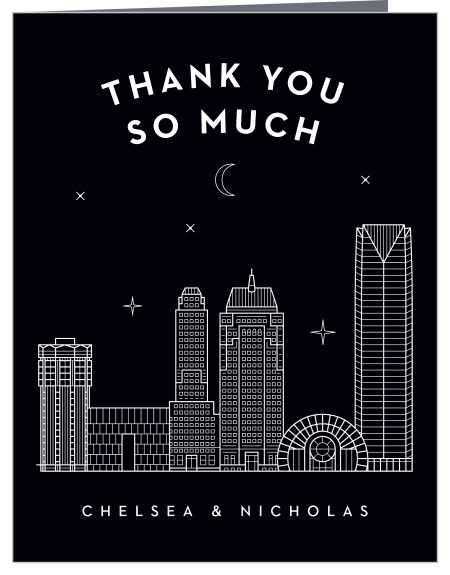 Oklahoma City Skyline Wedding Thank You Cards