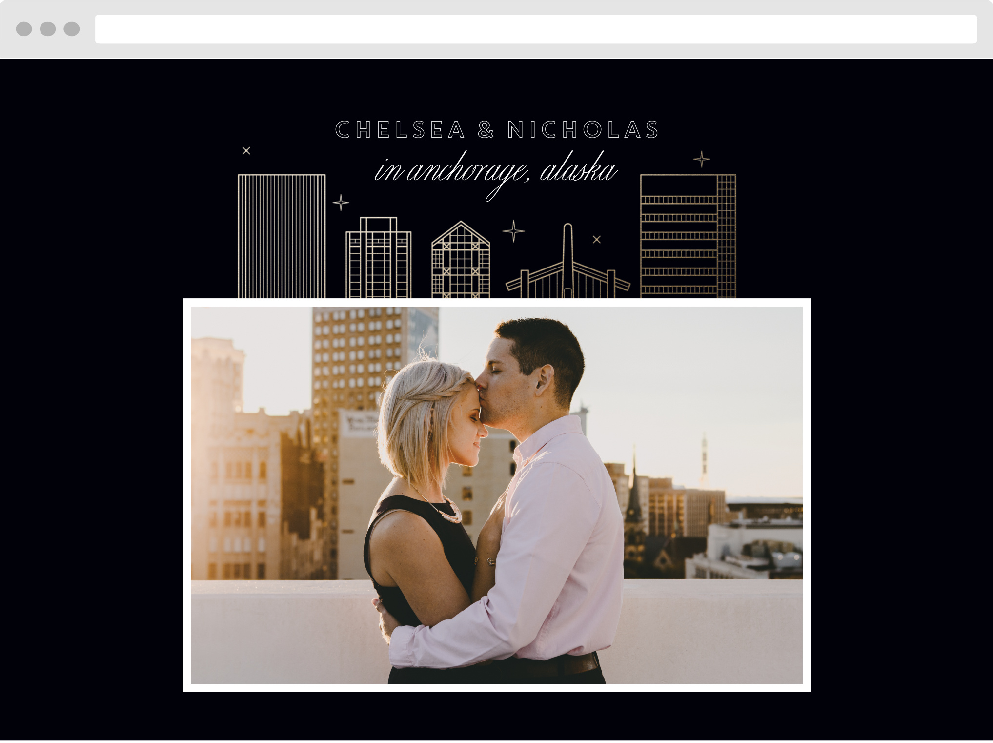 Anchorage Skyline Wedding Website