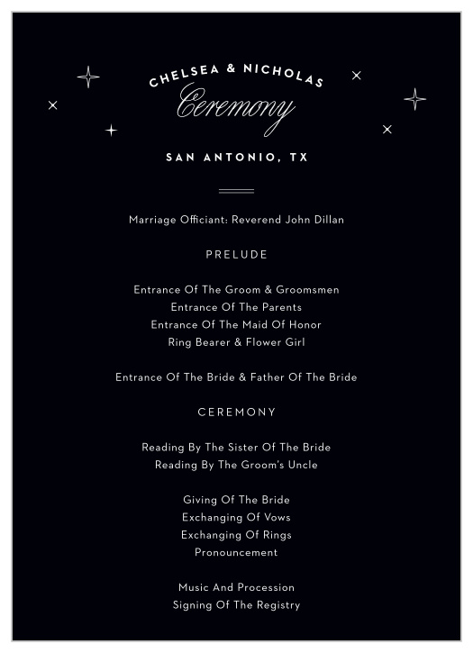 San Antonio Skyline Wedding Programs