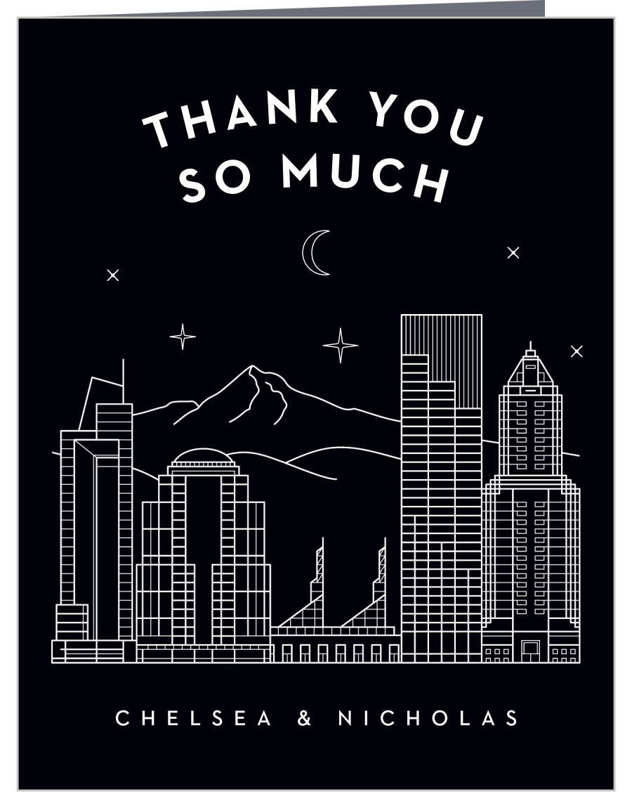 Portland Skyline Wedding Thank You Cards