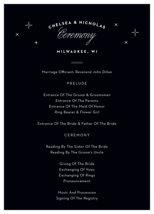 Milwaukee Skyline Wedding Programs