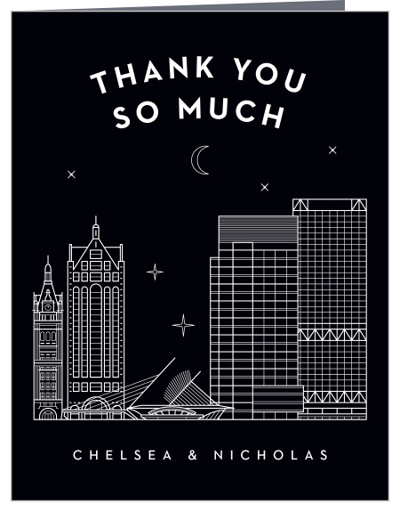 Milwaukee Skyline Wedding Thank You Cards