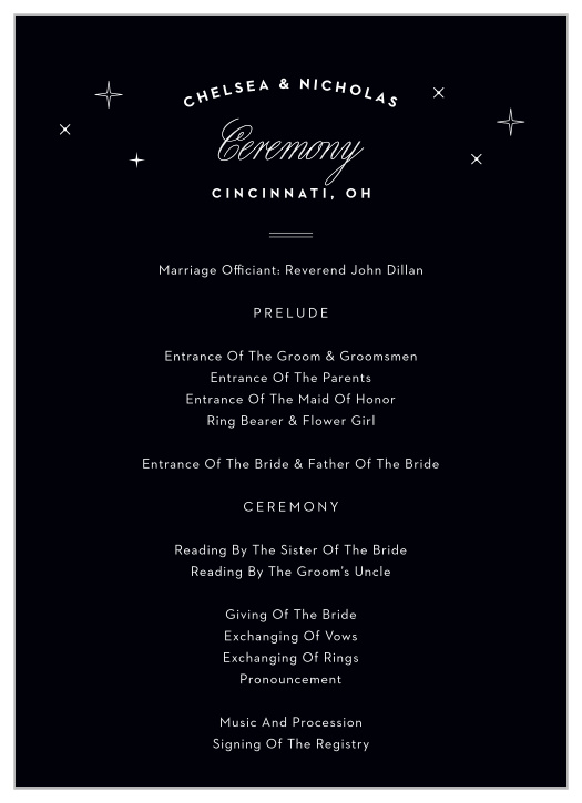 Cincinnati Skyline Wedding Programs