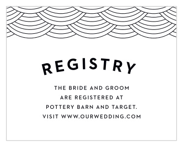 Inform family and friends where you have registered for wedding gifts with our Columbus Skyline Registry Cards. 