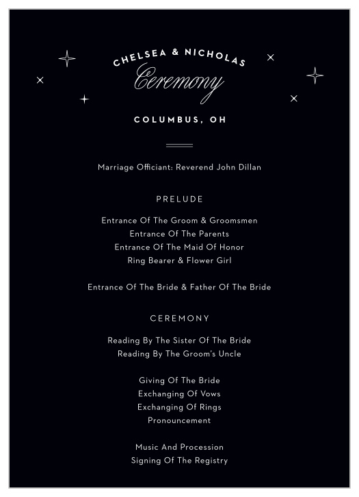 Columbus Skyline Wedding Programs