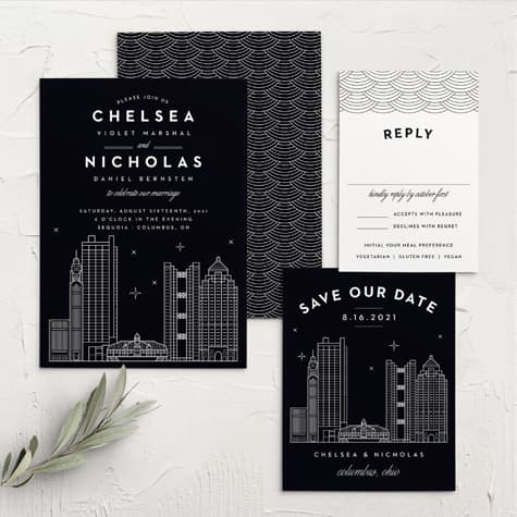 Columbus Skyline Wedding Invitations