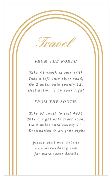 Simple Elegant Direction Cards