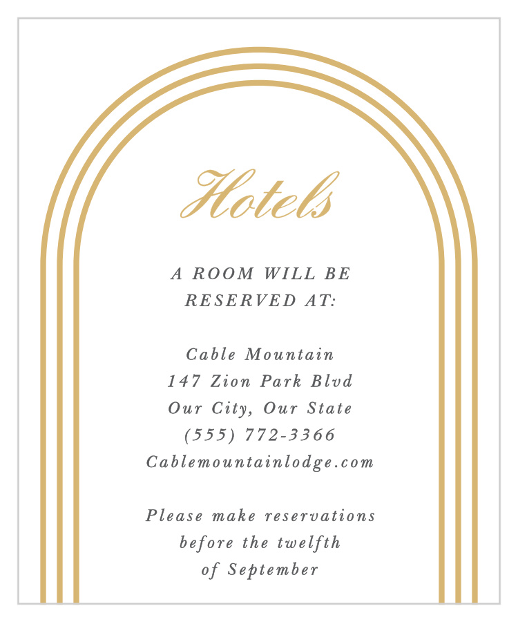 Simple Elegant Accommodation Cards