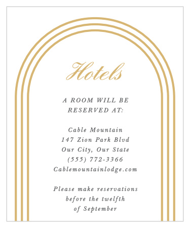 Simple Elegant Accommodation Cards
