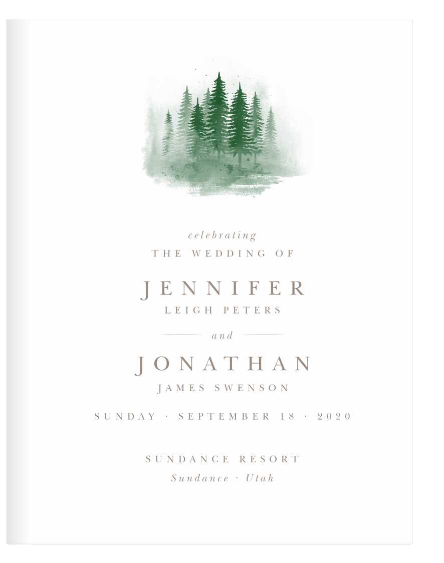 Watercolor Pines Guest Book