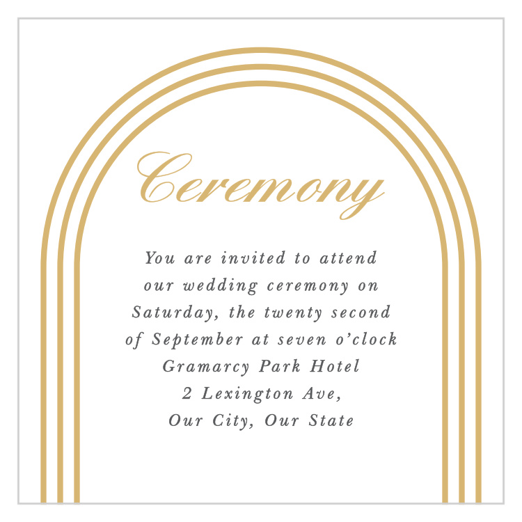 Simple Elegant Ceremony Cards
