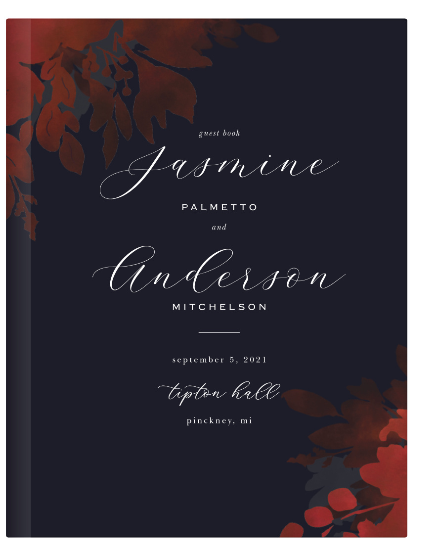 Dark Florals Guest Book