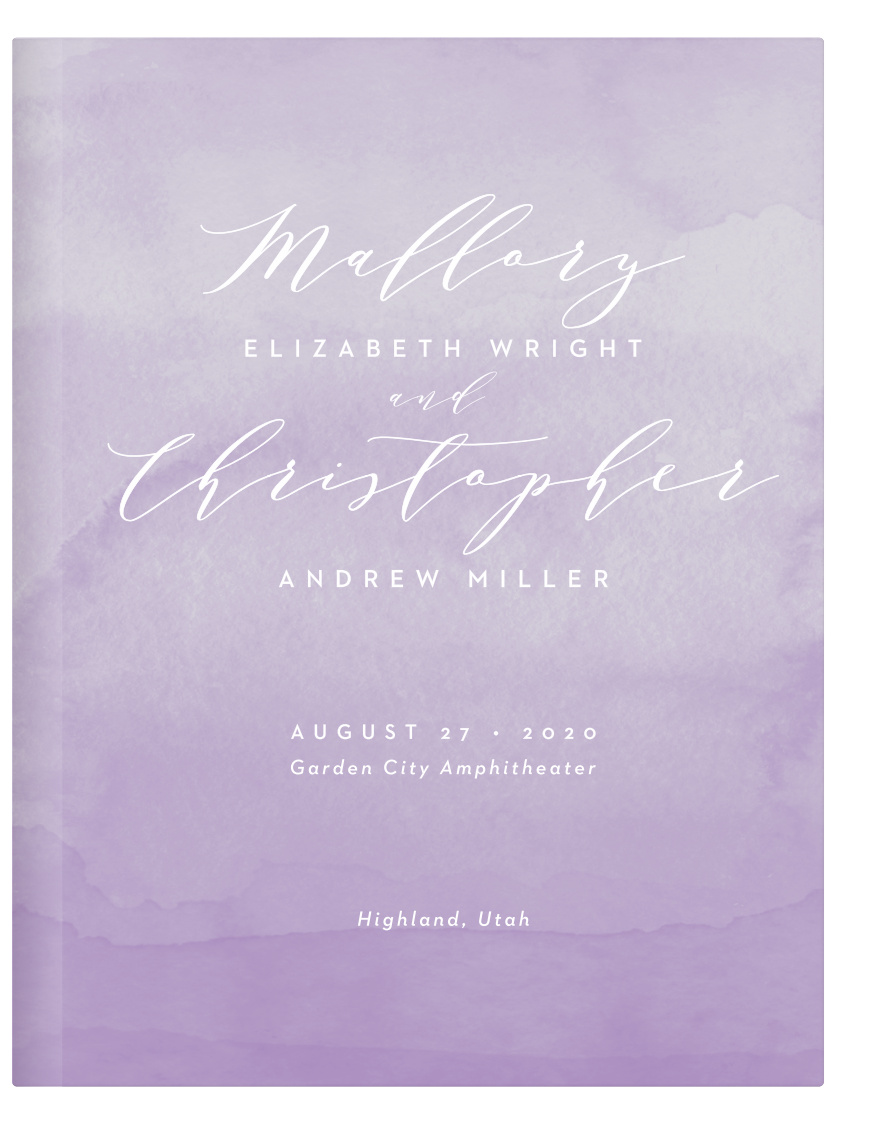 Lilac Dip Dye Guest Book