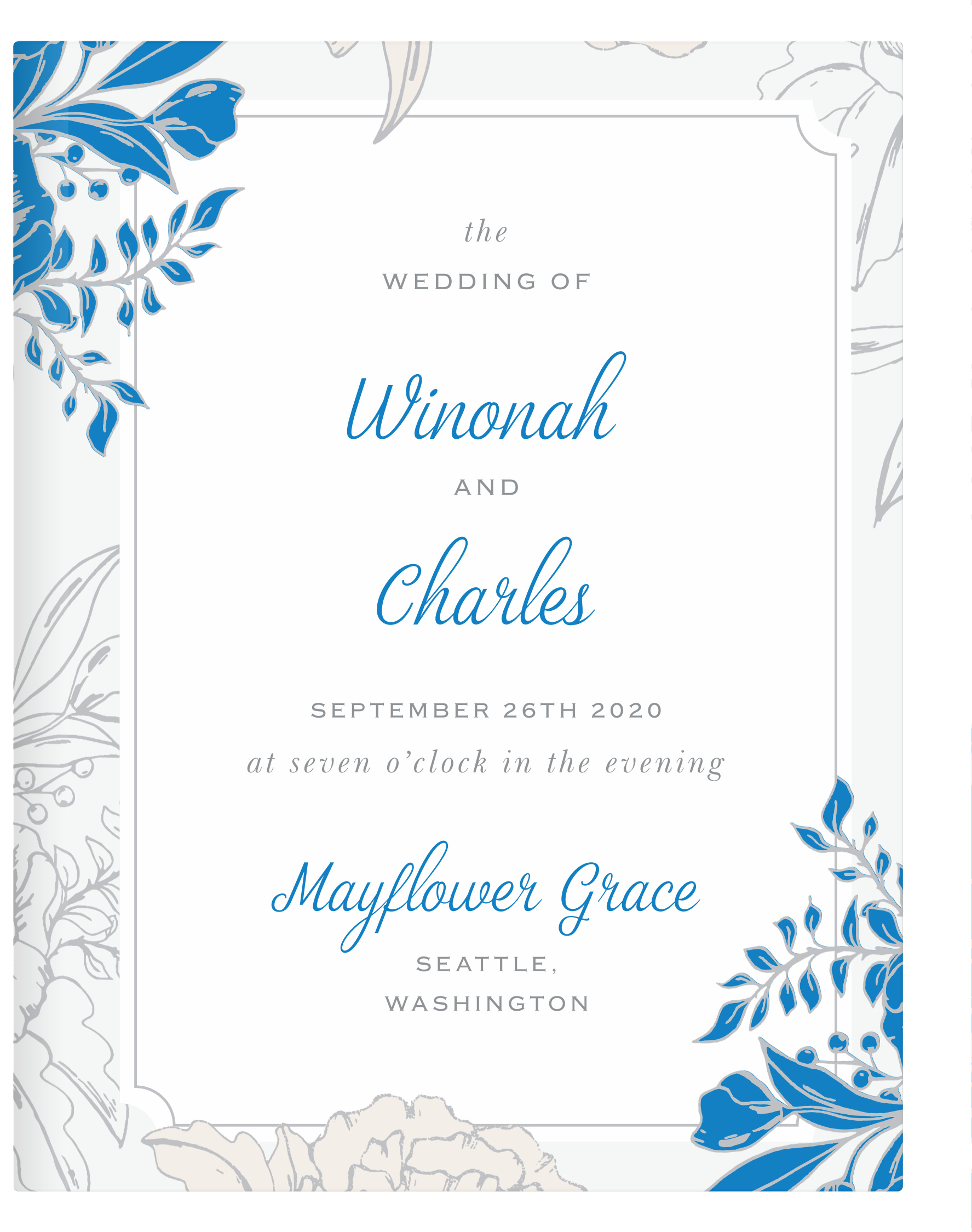Peony Draped Guest Book
