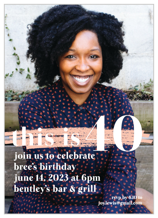 Gather your close friends and family together to celebrate your 40th with our Editorial Forty Milestone Birthday Party Invitations. 