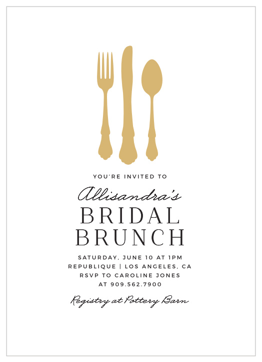 Our Brunch Utensils Bridal Shower Invitations bring your favorite people together to celebrate before your big day.