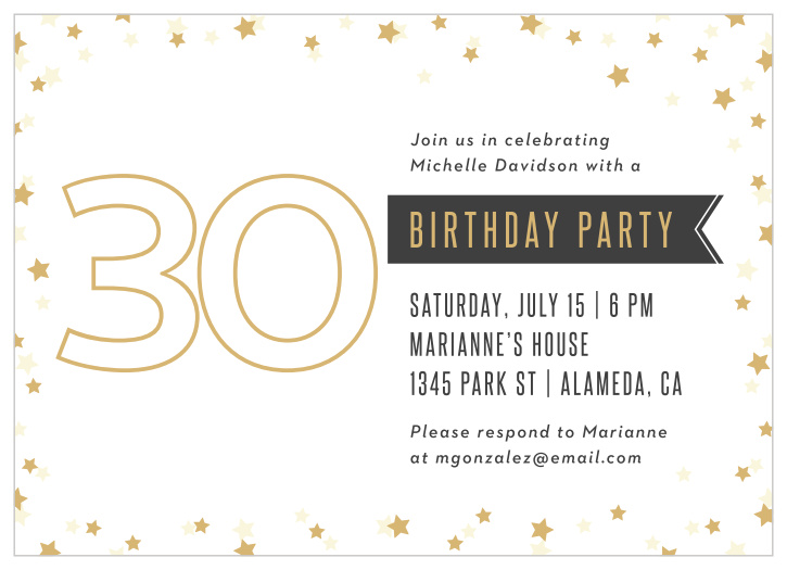 Celebrate your 30th in style with our Tagged Thirty Milestone Birthday Party Invitations.