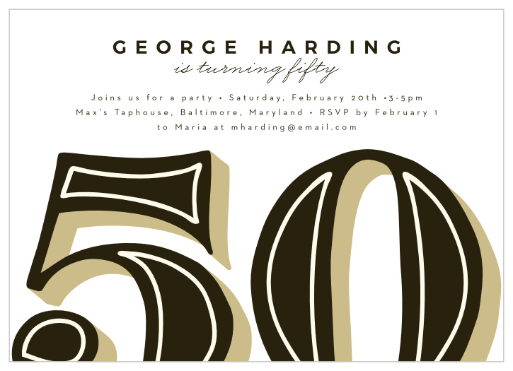 Show off your new age in confidence with our Bold Fifty Milestone Birthday Party Invitations!