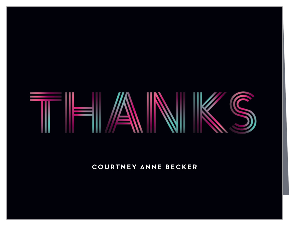 Neon Year Milestone Birthday Thank You Cards