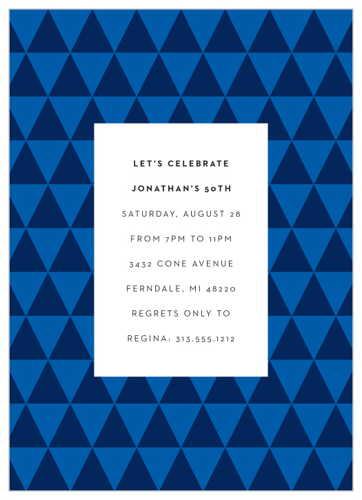 Our Dazzling Triangles Milestone Birthday Invitations are sure to stand out!