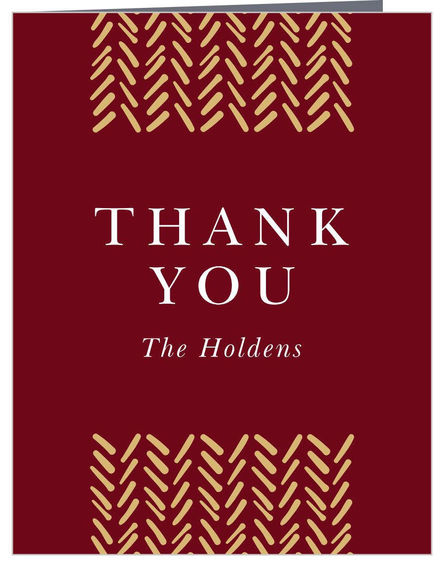 Herringbone Strokes Thank You Cards