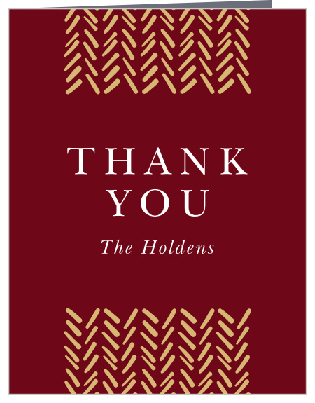 Herringbone Strokes Thank You Cards