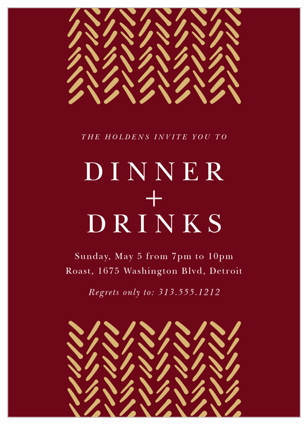 Herringbone Strokes Party Invitations