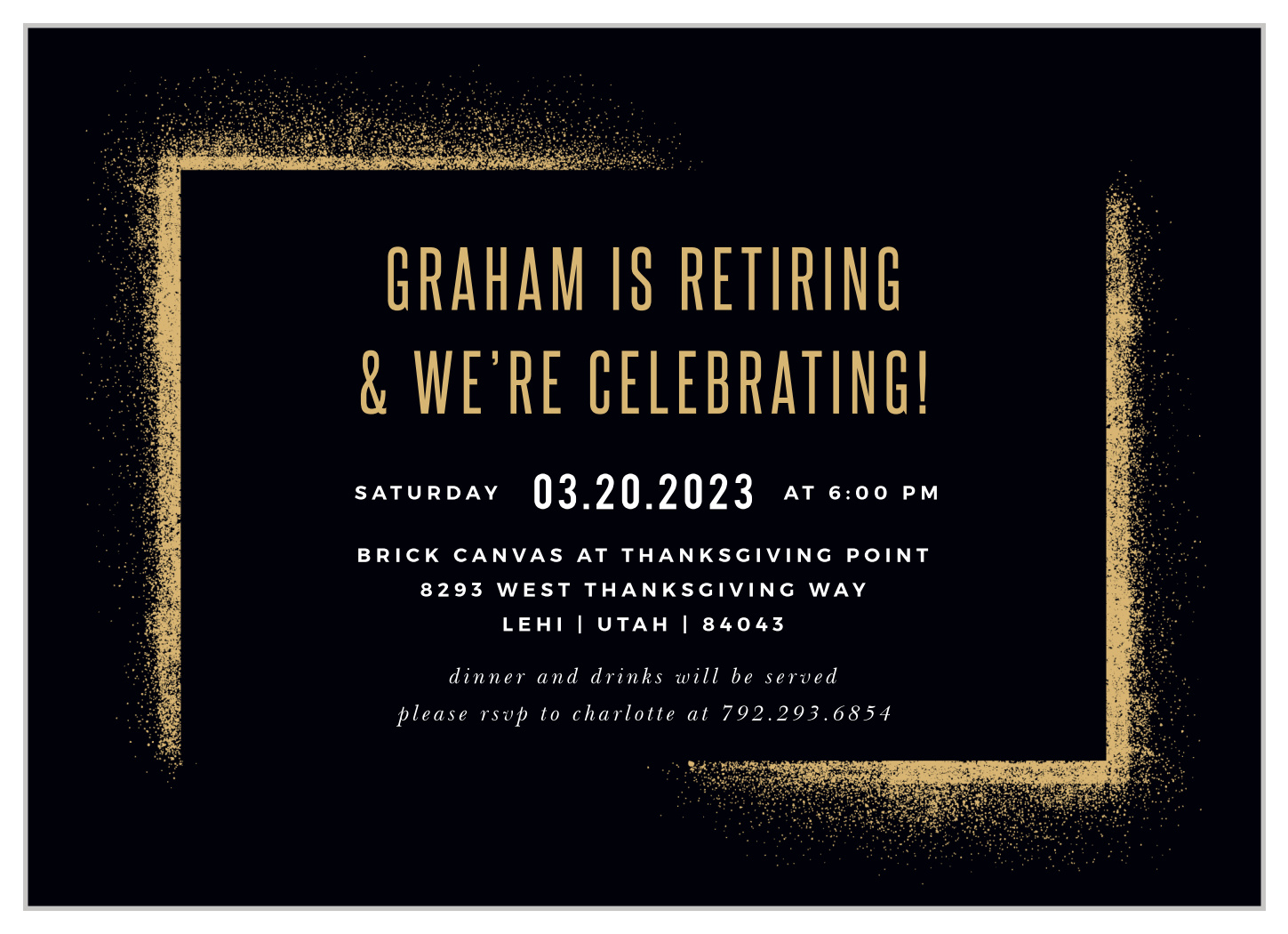 Scattered Frame Retirement Invitations