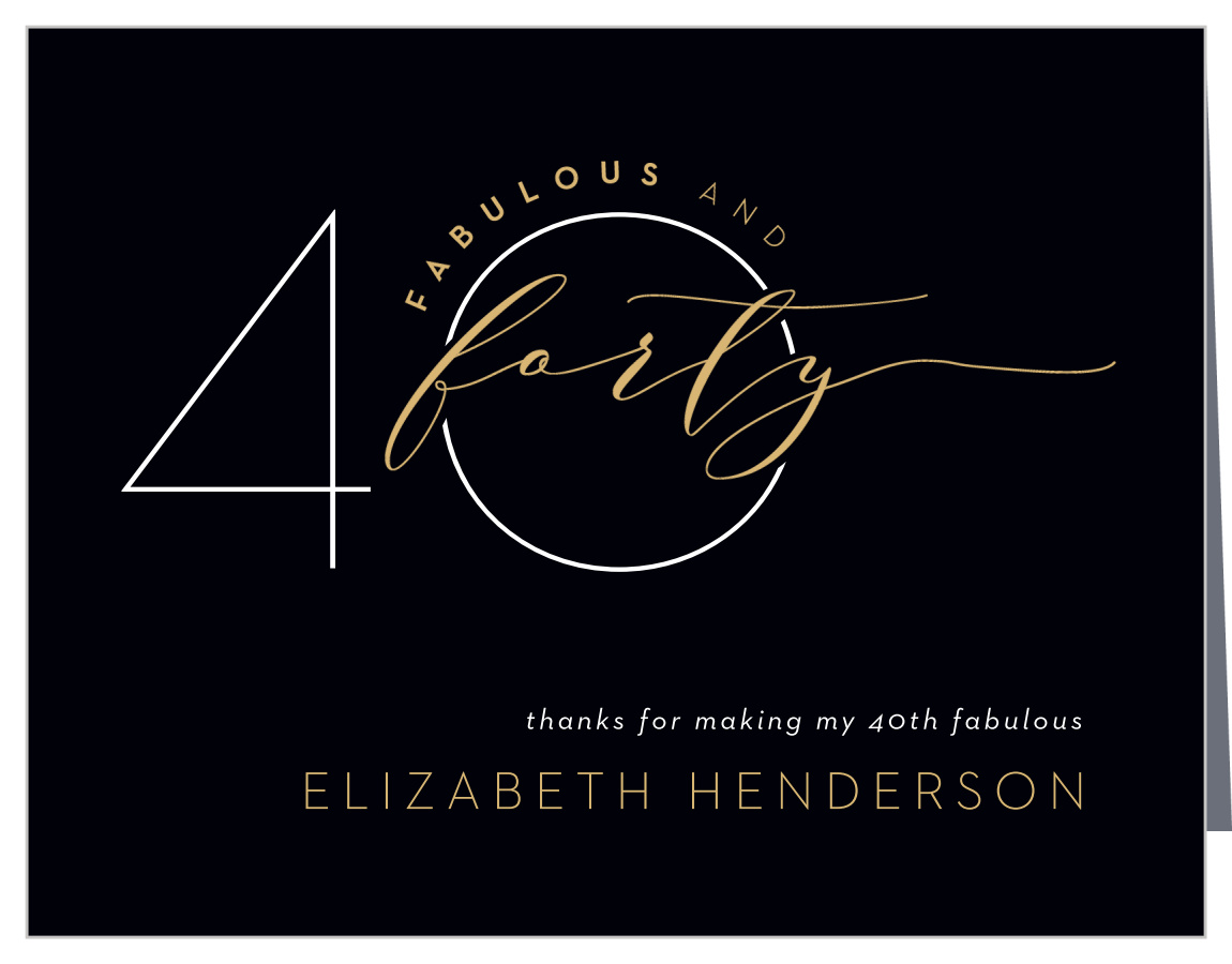 Newest Forty Milestone Birthday Thank You Cards