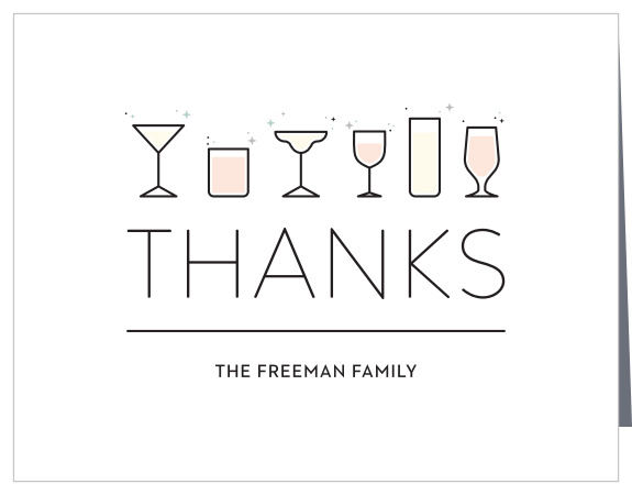 Cute Cocktails Thank You Cards