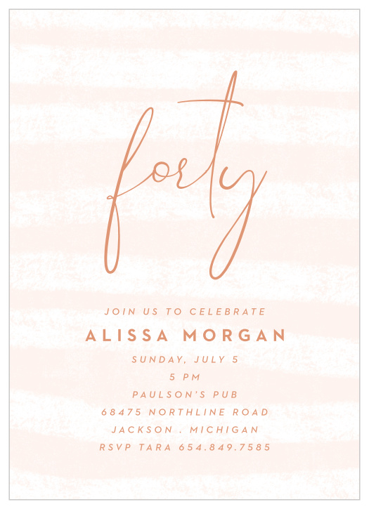 Consider a monochromatic design to celebrate such an important year of your life - our Brushy Lines Milestone Birthday Invitations are the perfect mix of simple and fun!