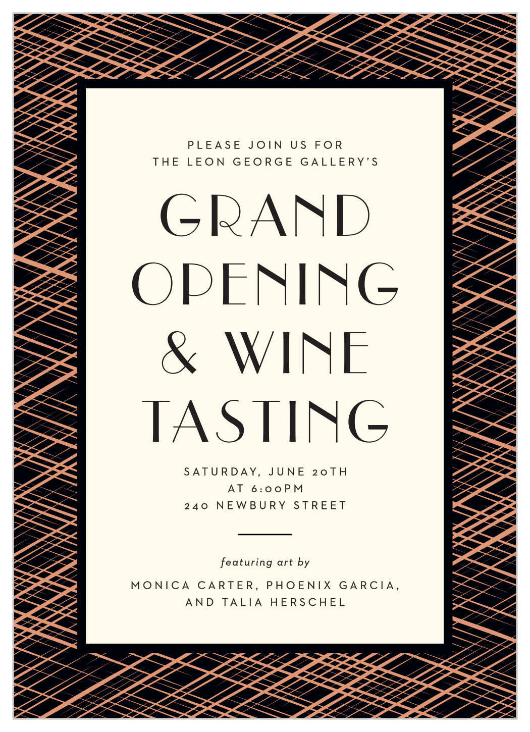 Crosshatch Frame Party Invitations
