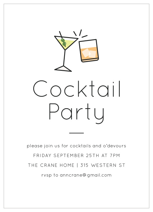 Keep your invitations cute and simple with our Party Drinks Party Invitations!
