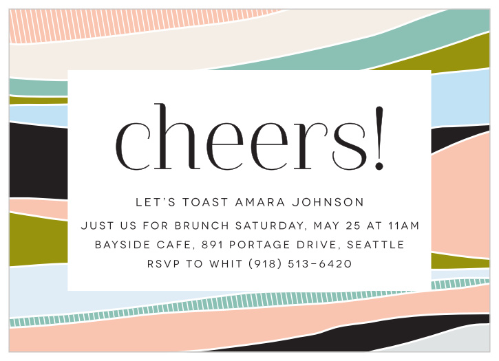 The modern look of our Medley Cheers Party Invitations will get your guests excited for a night they'll never forget.