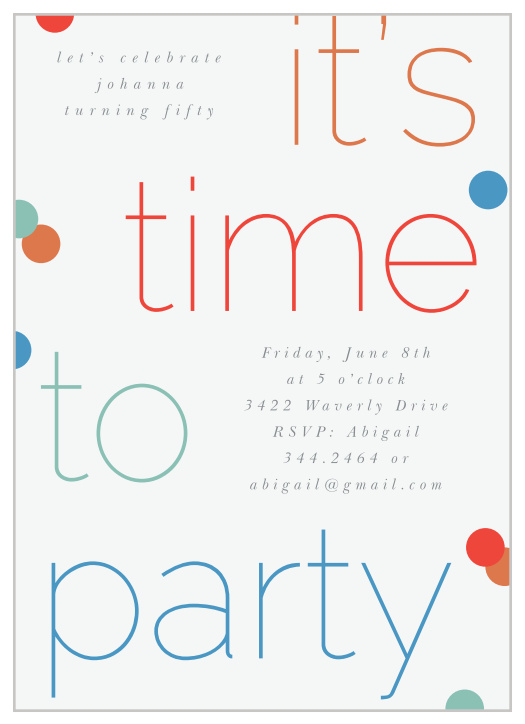 Our Confetti Time Milestone Birthday Invitations are just what you need to kickstart celebrations! 